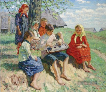 Impressionismus Werke - Frühjahrsprobe Nikolay Belsky Kind